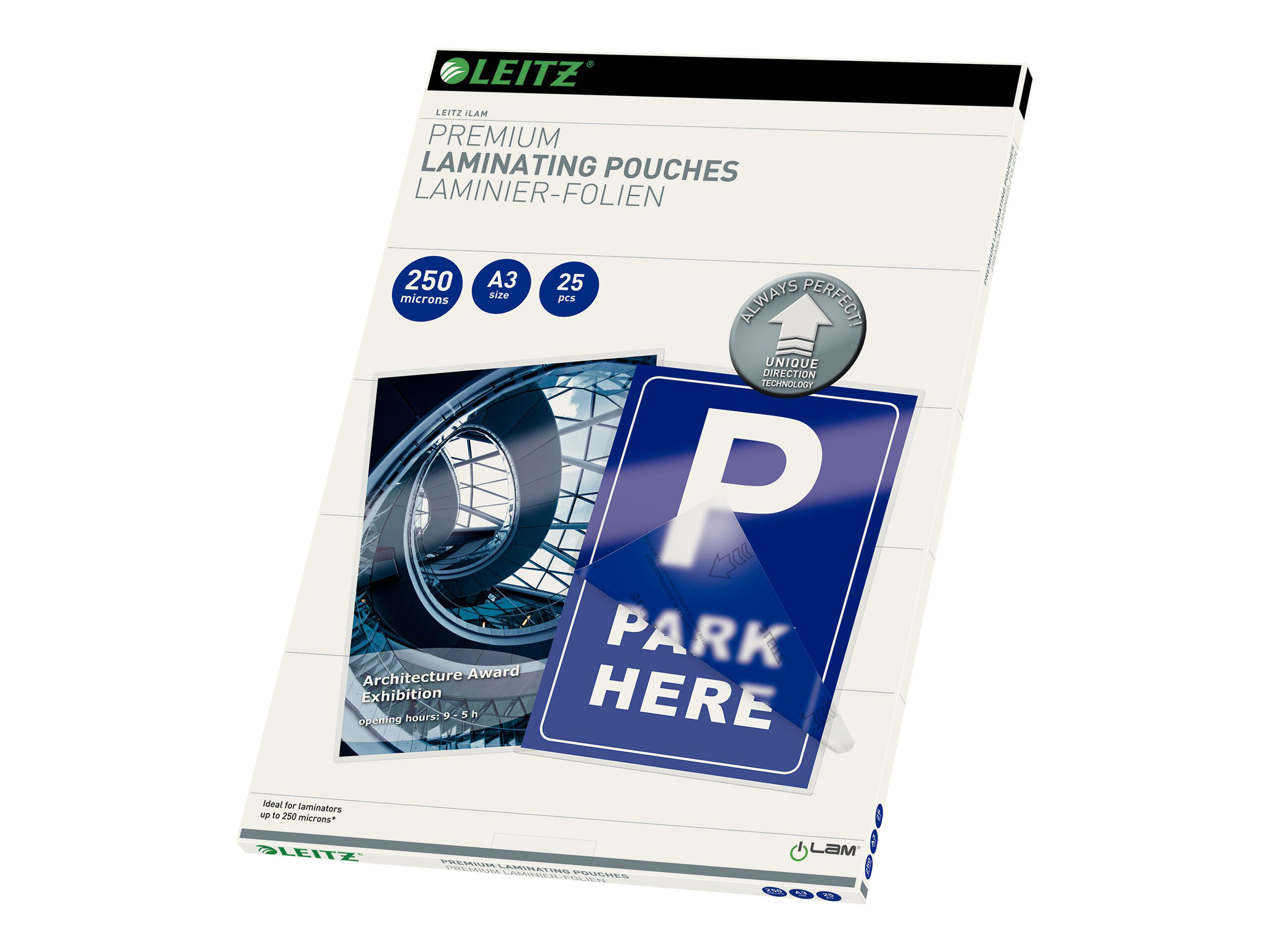 25 LEITZ UDT Laminierfolien glaenzend fuer A3 250 micron 25 LEITZ UDT Laminierfolien glaenzend fuer A3 250 micron