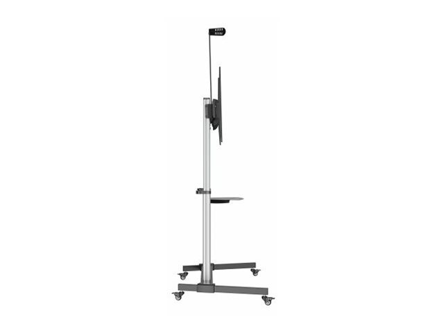 MANHATTAN Aluminium Multimedia TV-Ständer auf Rollen höhenverstellbar 152,4-254cm 60-100Zoll bis 80 kg neigbar rotierbar Fachboden