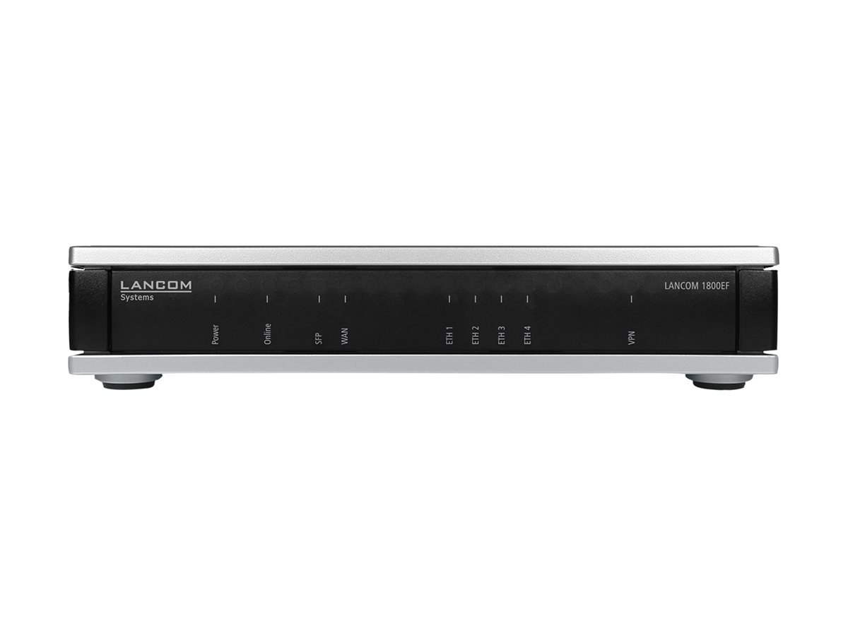 LANCOM 1800EF EU Gigabit business router with fiber port and Ethernet WAN port for connecting external modems IPSec VPN 5ch LANCOM 1800EF EU Gigabit business router with fiber port and Ethernet WAN port for connecting external modems IPSec VPN 5ch