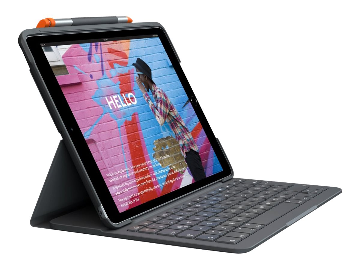 Logitech Slim Folio Tastatur-Case f?r iPad 10,2" (7., 8. & 9.Gen) - grafit