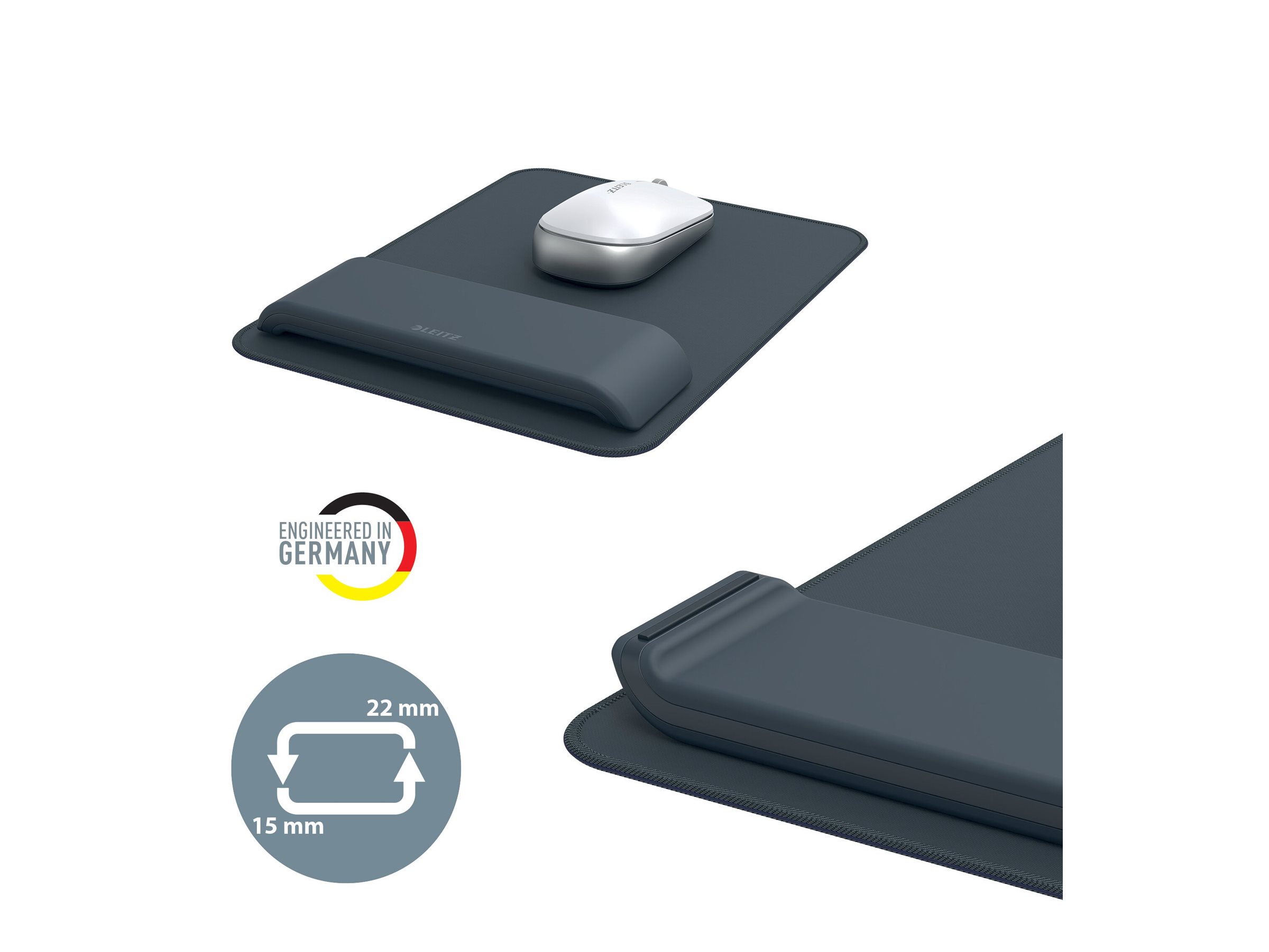 LEITZ Mousepad mit Handgelenkauflage Ergo dunkelgrau