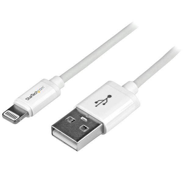 STARTECHCOM 1m 3ft White Apple 8pin Lightning Connector to USB Cable for iPhone iPod iPad
