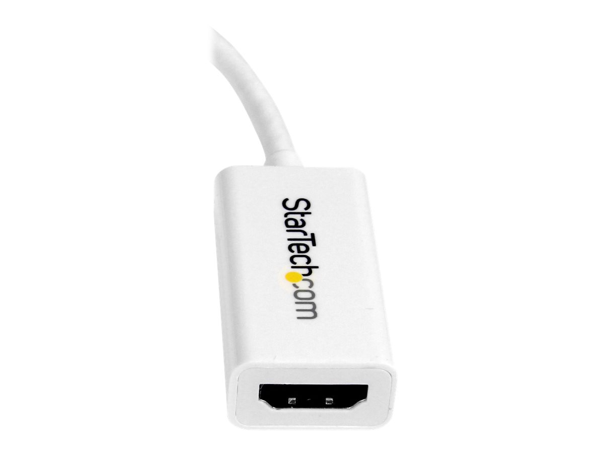 StarTech.com Mini DisplayPort auf HDMI 4k @ 30Hz Adapter - DP 1.2 zu HDMI Audio Video Konverter für MacBook Pro / Air - Weiß - Videokonverter - weiß