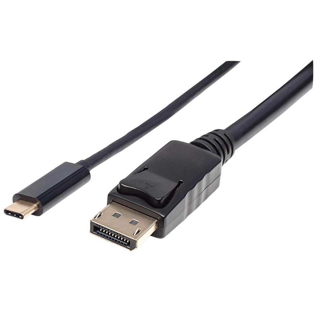 MANHATTAN USB Typ C auf DisplayPort Kabel 2m Konvertiert das AlternateModeSignal in ein DisplayPort 4KAusgangssignal schwarz