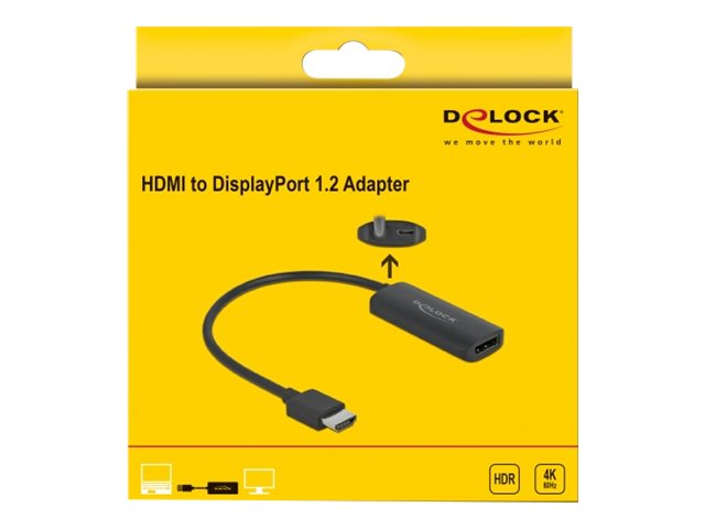 Delock Adapter HDMI-A Stecker zu DisplayPort Buchse 4K 60 Hz Delock Adapter HDMI-A Stecker zu DisplayPort Buchse 4K 60 Hz