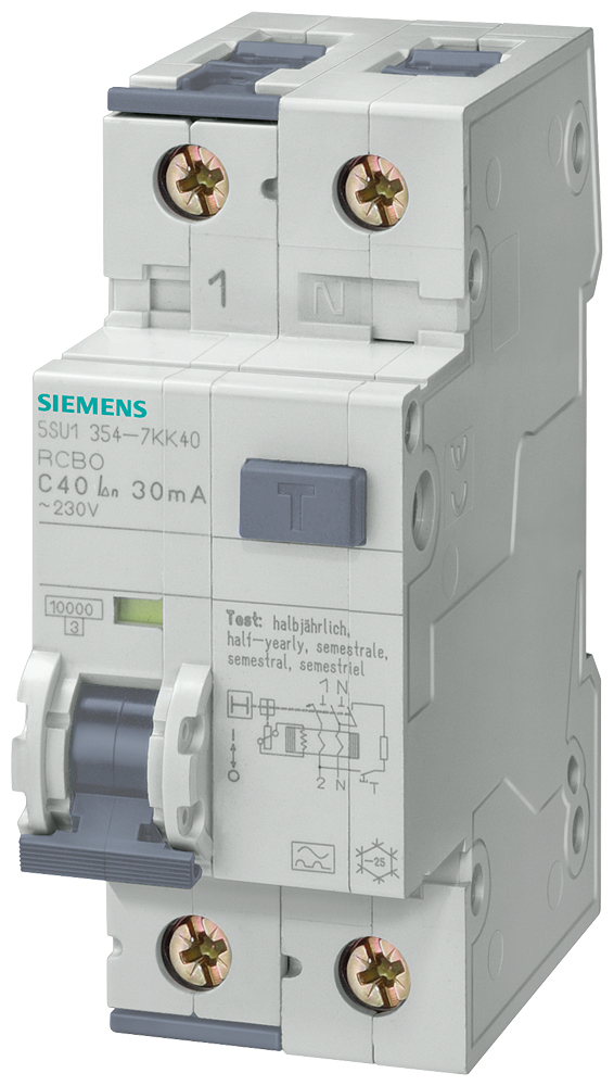Siemens FI/LS-Schalter 5SU1354-6KK10 B10/0,03A 10kA 1polig+N