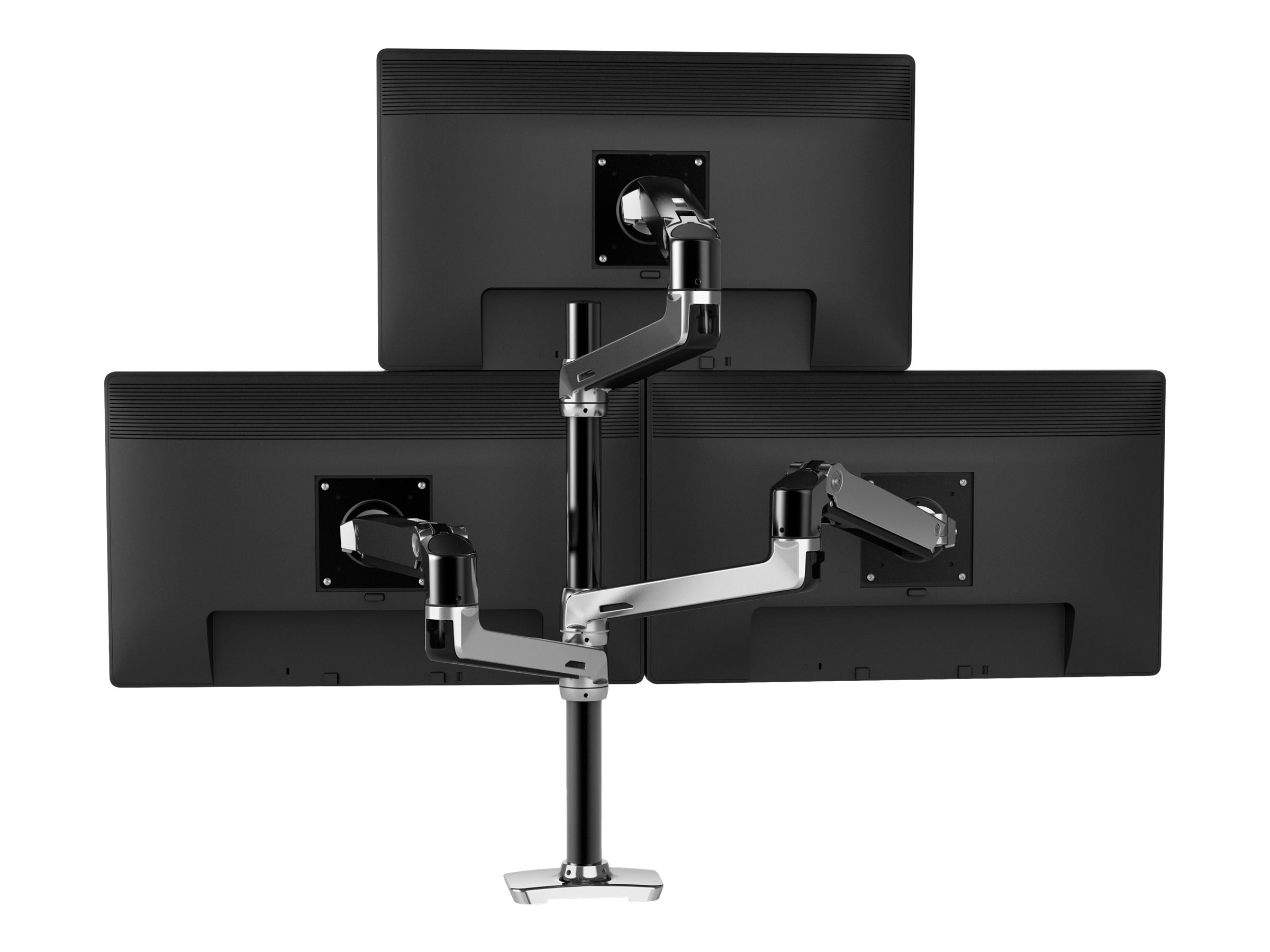 ERGOTRON LX, Dual, Stacking, Arm, Tall, Pole, Black, Accents, Polished