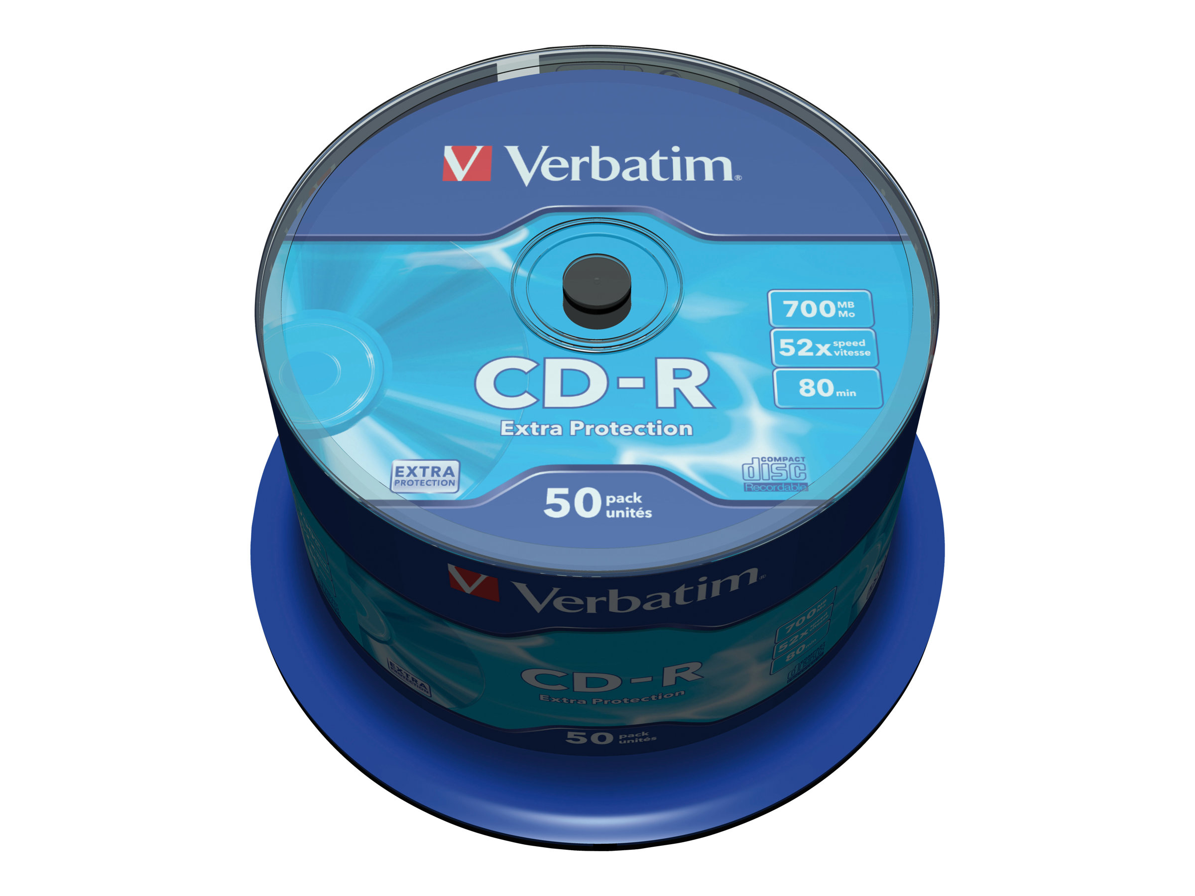 CD-R  Verbatim 700MB 50pcs Pack 52x Spindel extra protect retail