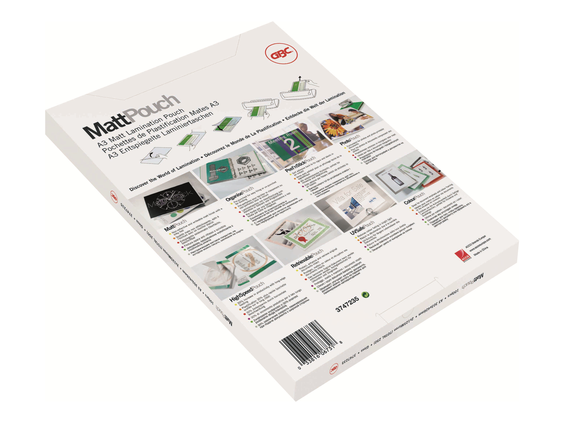 100 GBC Laminierfolien matt fuer A4 75 micron 100 GBC Laminierfolien matt fuer A4 75 micron