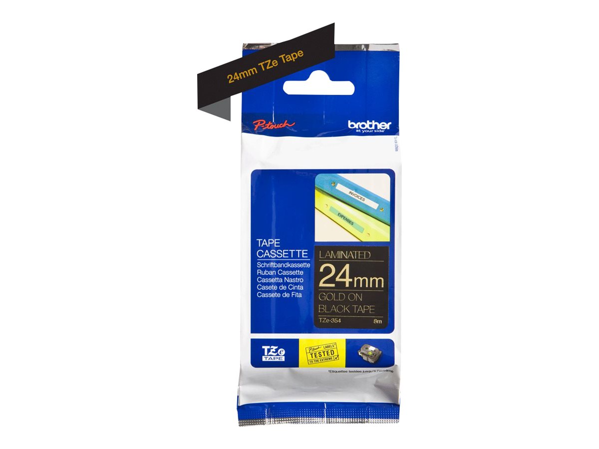 BROTHER PTouch 24mm blackgold ribbon tape