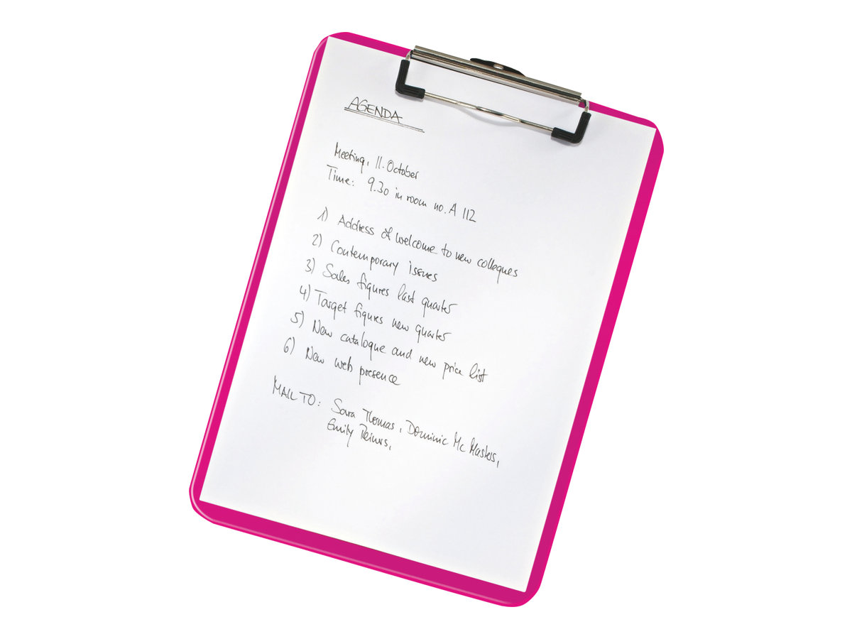 LEITZ Klemmbrett WOW 3971 DIN A4 pink Kunststoff LEITZ Klemmbrett WOW 3971 DIN A4 pink Kunststoff
