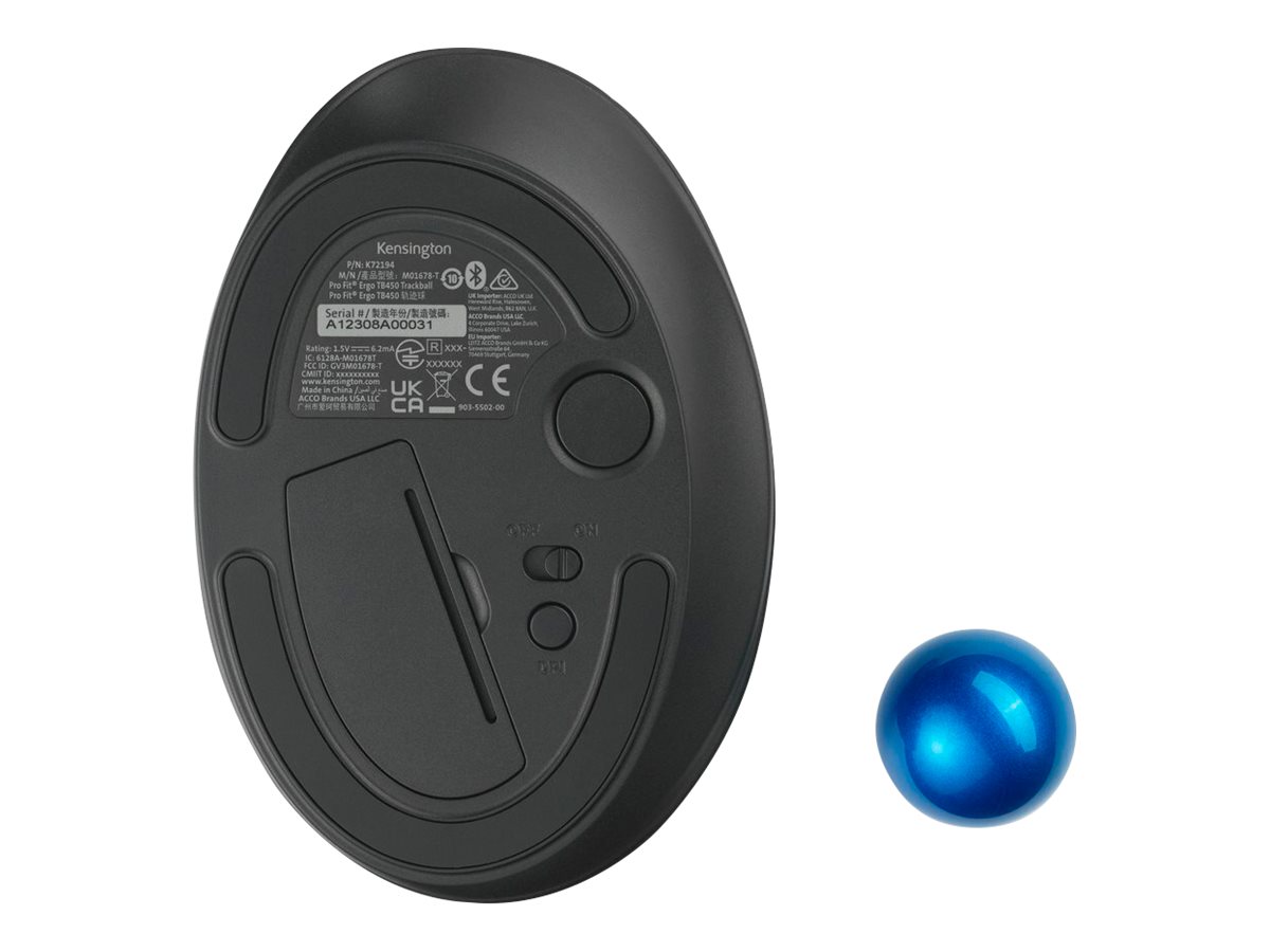 Kensington Pro Fit® Ergo TB450 Trackball kabellos blau, schwarz