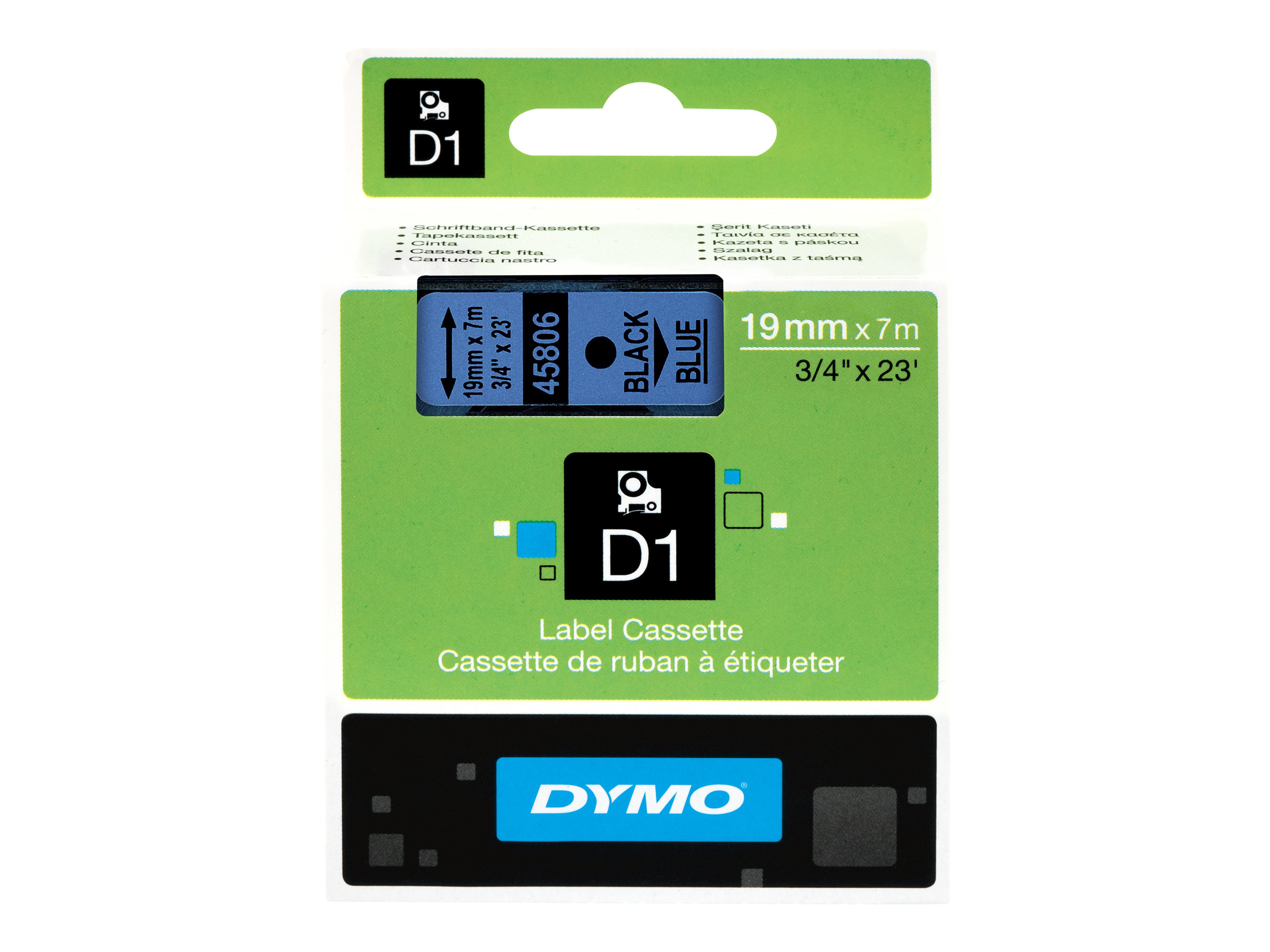 S0720860 DYMO D1 19mm SCHWARZ-BLAU