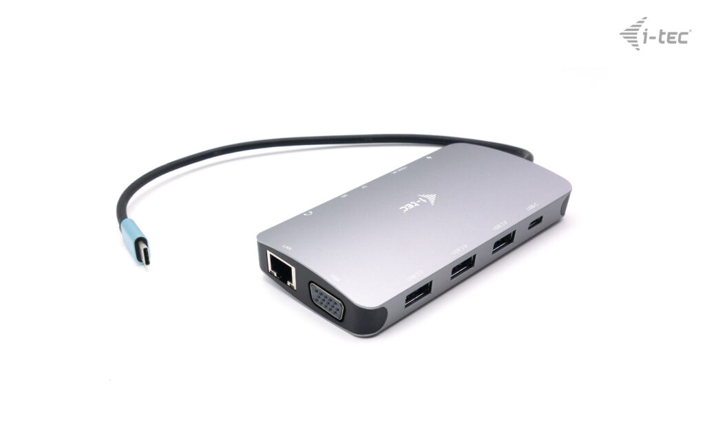 ITEC USBC Metal Nano Dock 1xHDMI 1xVGA 1xSD Kartenleser 1xmicroSD Kartenleser 1xGLAN 1xAudioMic 3xUSB 31 1xUSBC Data 1xUSBC PD