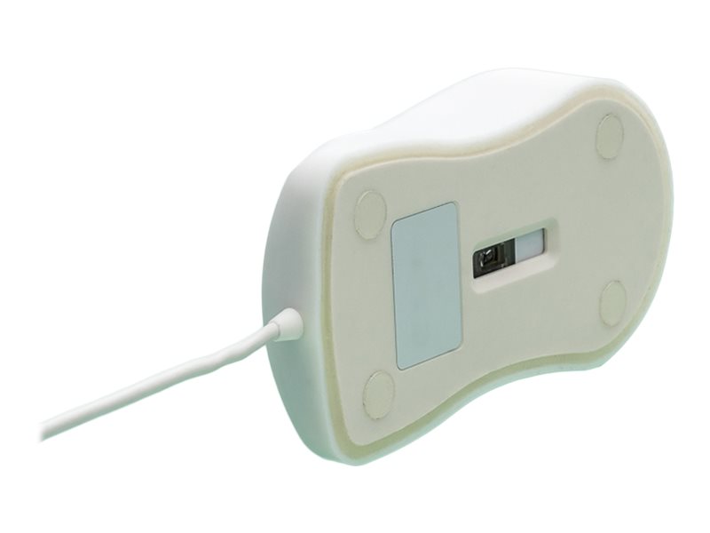 GETT InduMouse Pro Silikon Maus Scroll Laser Track-On-Glass-Funktion IP68 wasserdicht desinfizierbar laseroptisch USB Farbe: weiss
