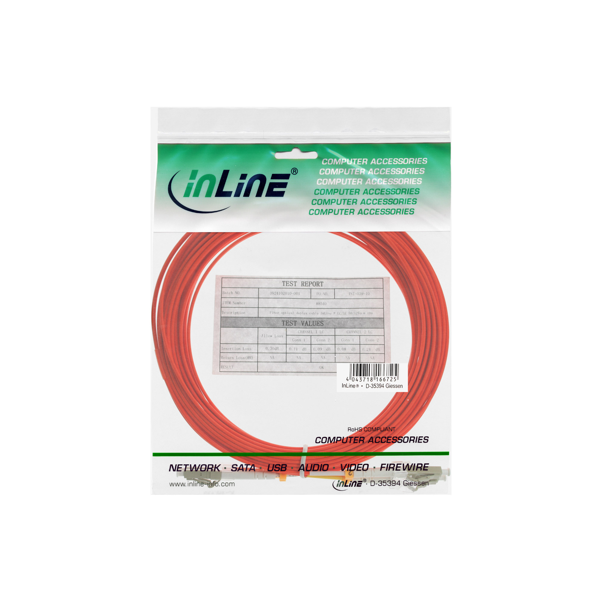 INLINE LWL Duplex Kabel LC/LC 50/125um OM2 7m INLINE LWL Duplex Kabel LC/LC 50/125um OM2 7m