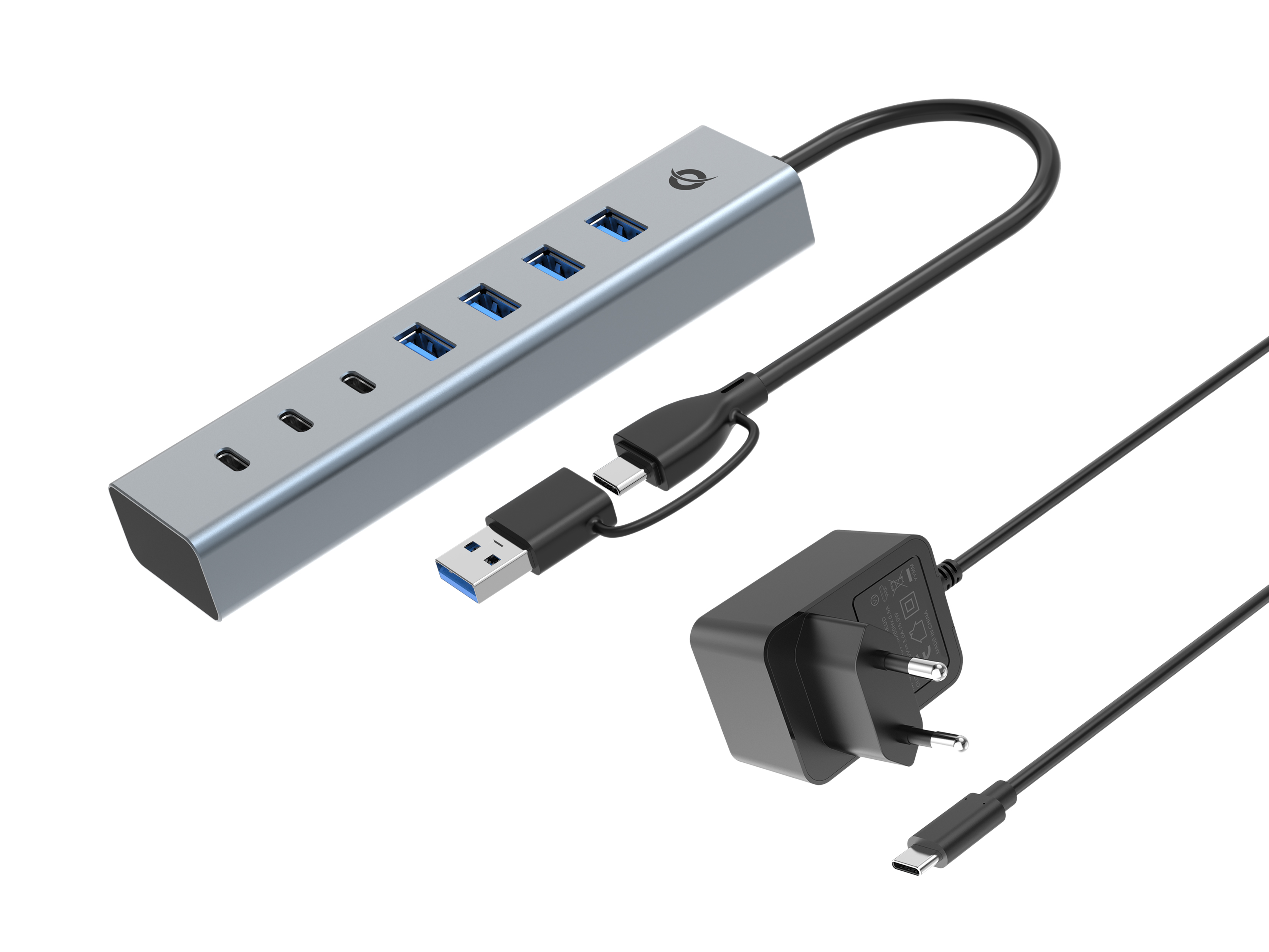 CONCEPTRONIC 7Port Hub USBA30C Adap4xA30mNetz gr