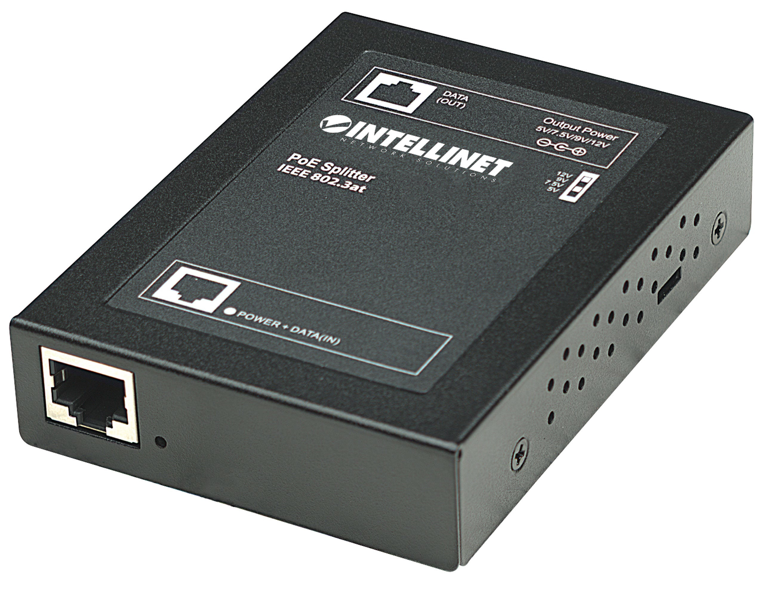 INTELLINET Gigabit PoE Splitter Power over Ethernet IEEE 8023ataf mit 5 7,5 9 12 V DC Ausgangsspannung
