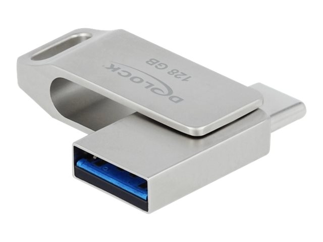 Delock USB 32 Gen 1 USBC TypA Speicherstick 128 GB Metallgehaeuse