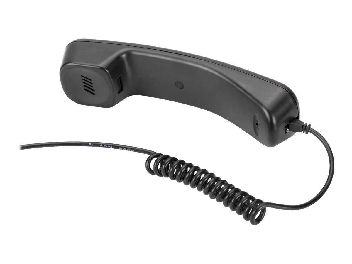 DIGITUS Telefon Hoerer USB fuer Skype MSN ICQ X-lite Dialpad MediaRing Net2phone etc. schwarz