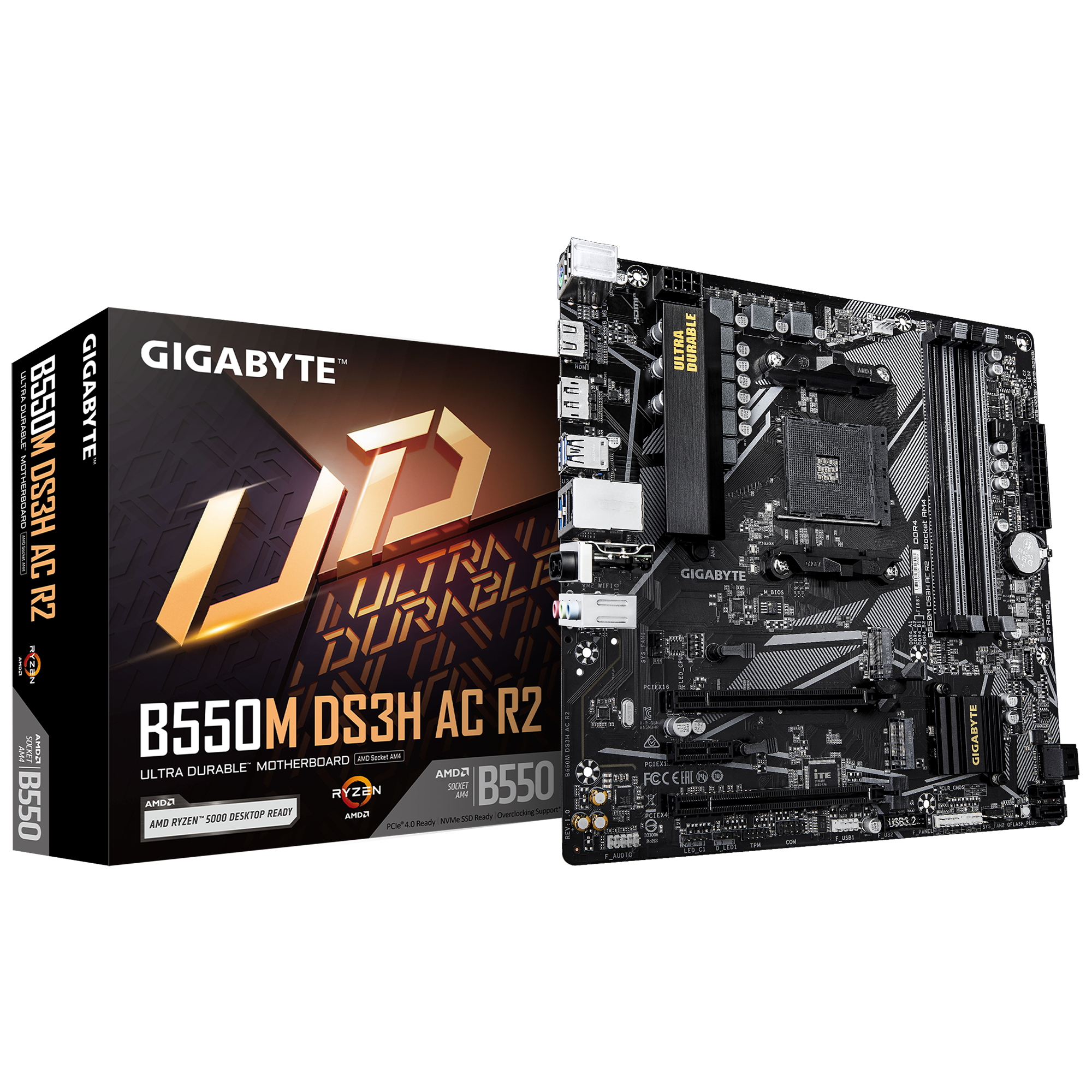 GIGABYTE B550M DS3H AC R2 AM4 4xDDR4 4xSATA 2xM2