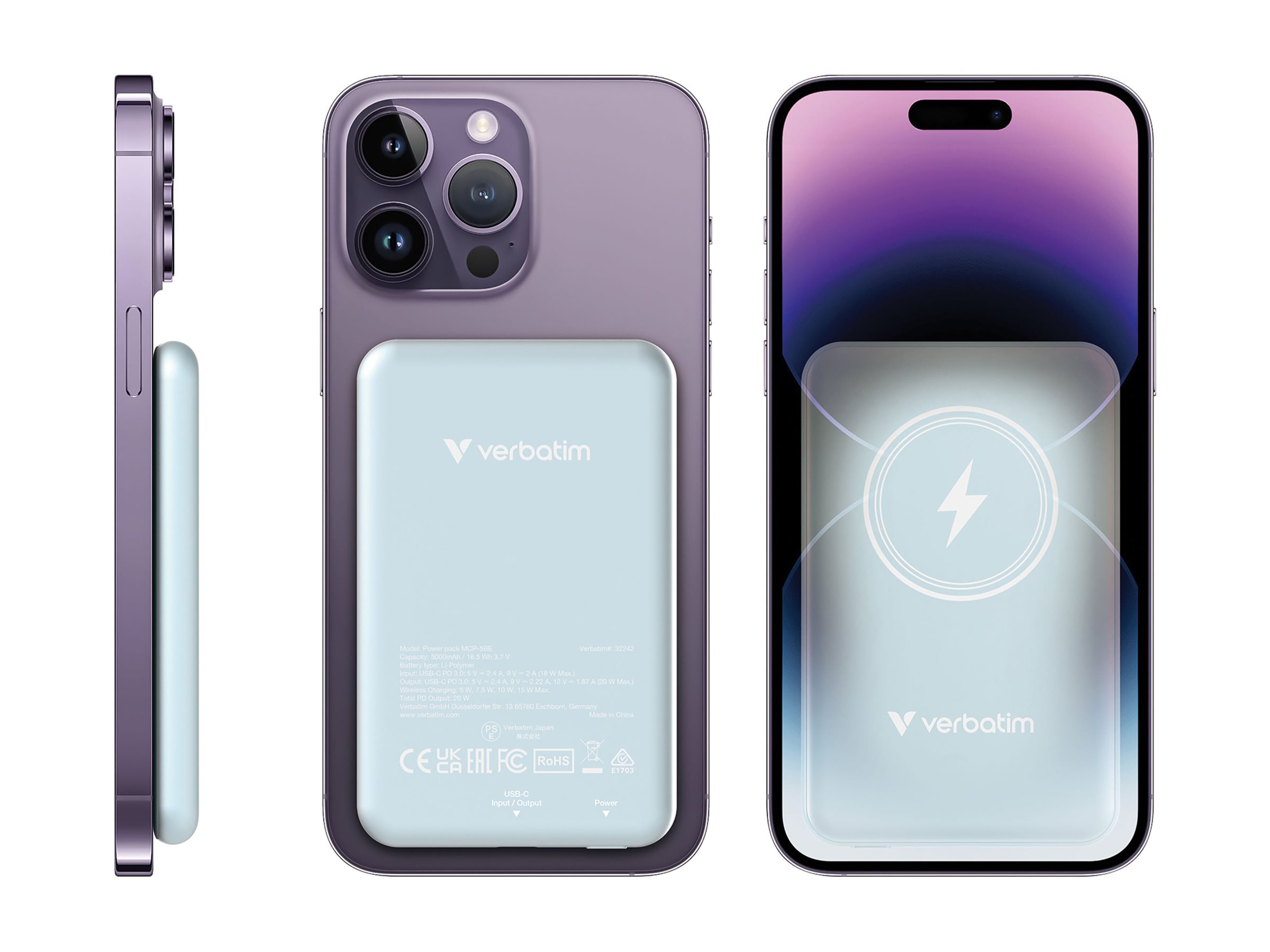 Verbatim Charge ?n? Go Magnetic Powerbank 5000 mAh blau