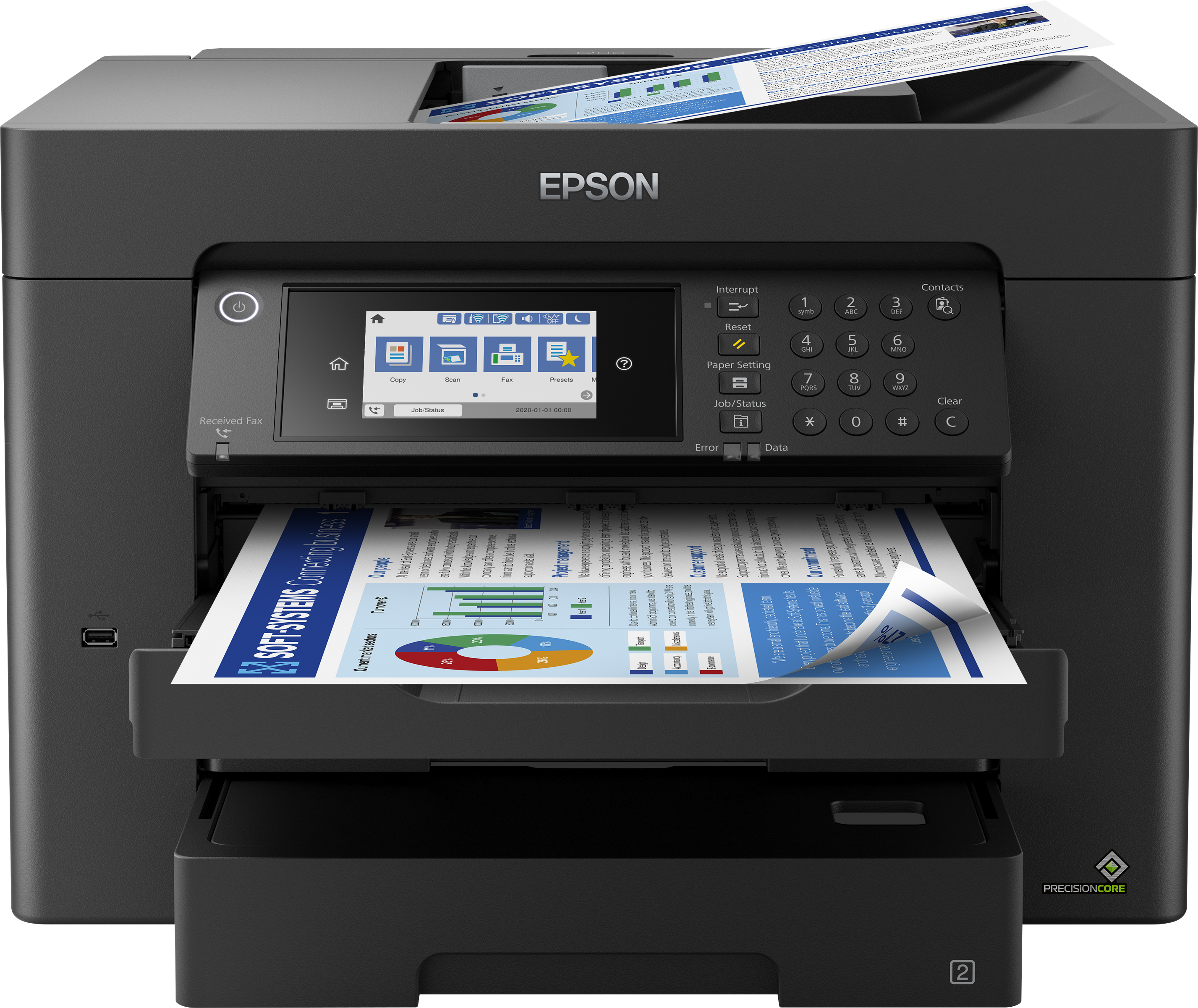 EPSON WorkForce WF7840DTWF 4 in 1 TintenstrahlMultifunktionsdrucker schwarz