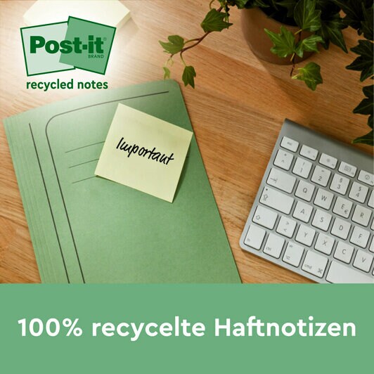 Postit Recycling ZNotes Haftnotizen farbsortiert, 16 Blöcke