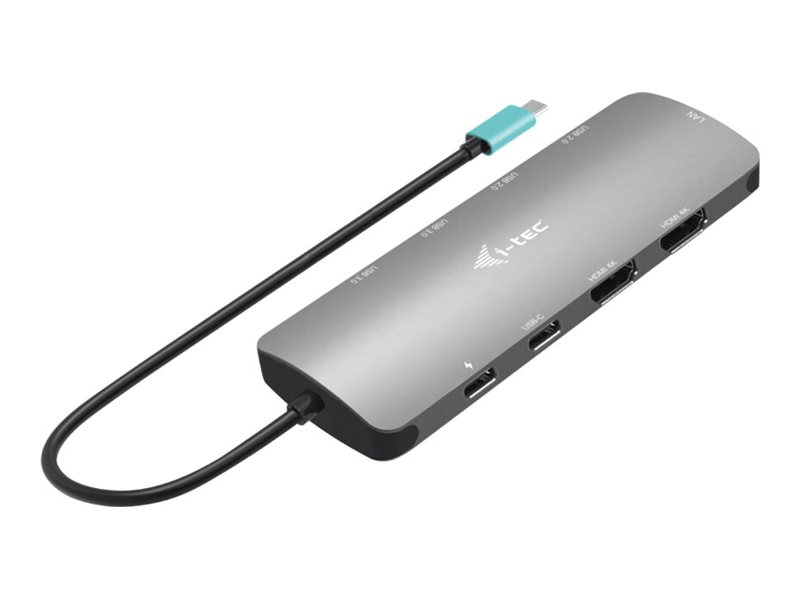 I-TEC USB-C Metal Nano Dock 2x HDMI 1x GLAN 2x USB 3.2 2x USB 2.0 1x USB-C 3.2 Gen.1 Data 1x USB-C 100W PD + Netzteil 100W I-TEC USB-C Metal Nano Dock 2x HDMI 1x GLAN 2x USB 3.2 2x USB 2.0 1x USB-C 3.2 Gen.1 Data 1x USB-C 100W PD + Netzteil 100W