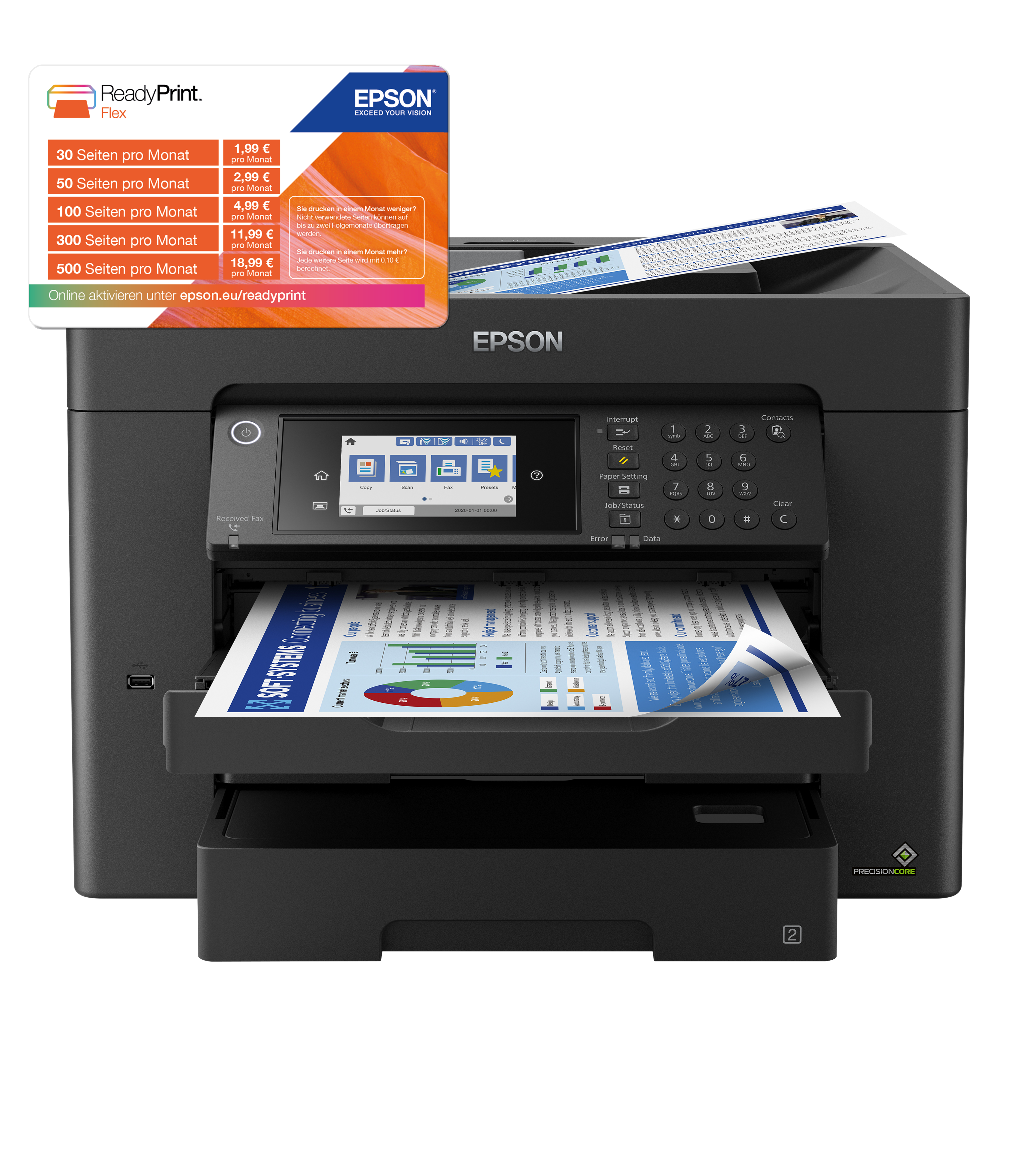 EPSON WorkForce WF7840DTWF 4 in 1 TintenstrahlMultifunktionsdrucker schwarz