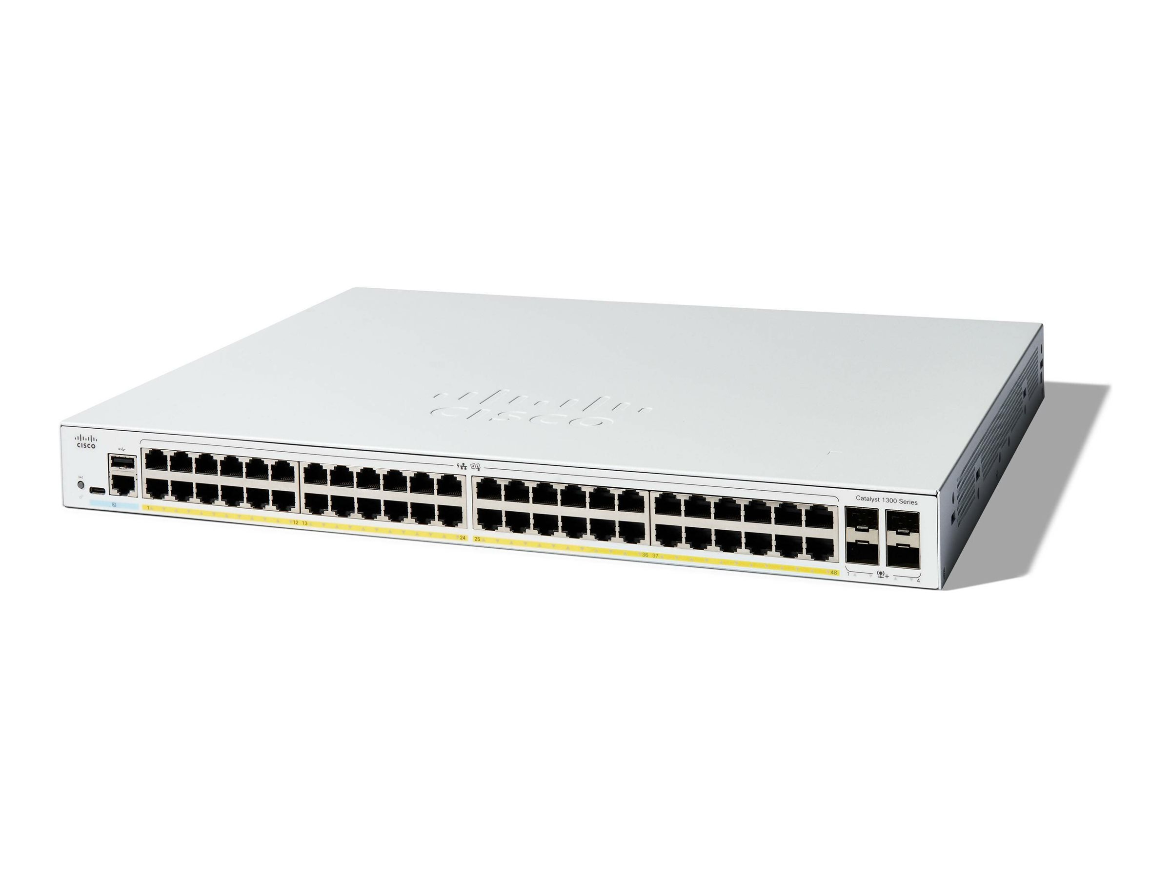 CISCO Catalyst 1300 48Port Switch PoE with 740W power budget 4 x 10G SFP Uplinks