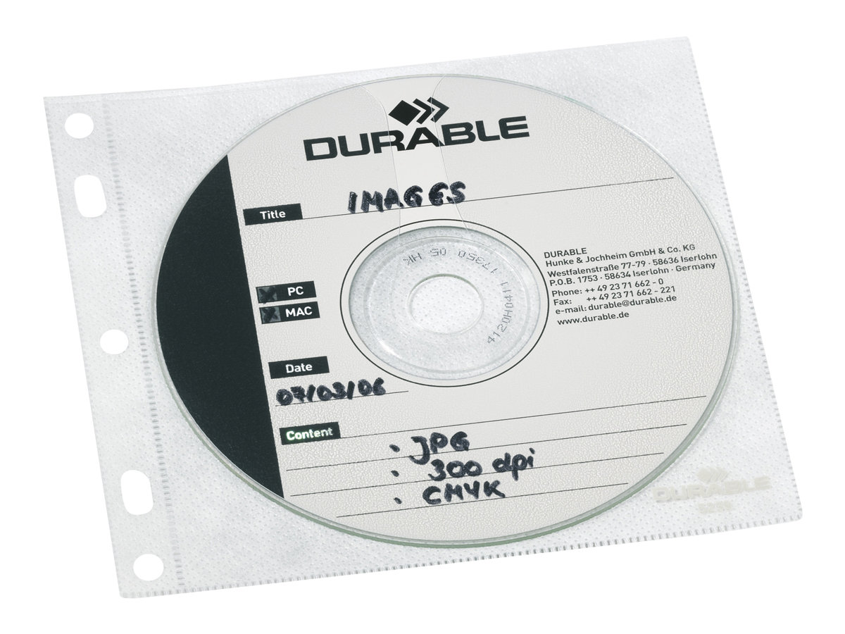 DURABLE 1er CDDVDHüllen Cover FILE abheftbar transparent, 10 St