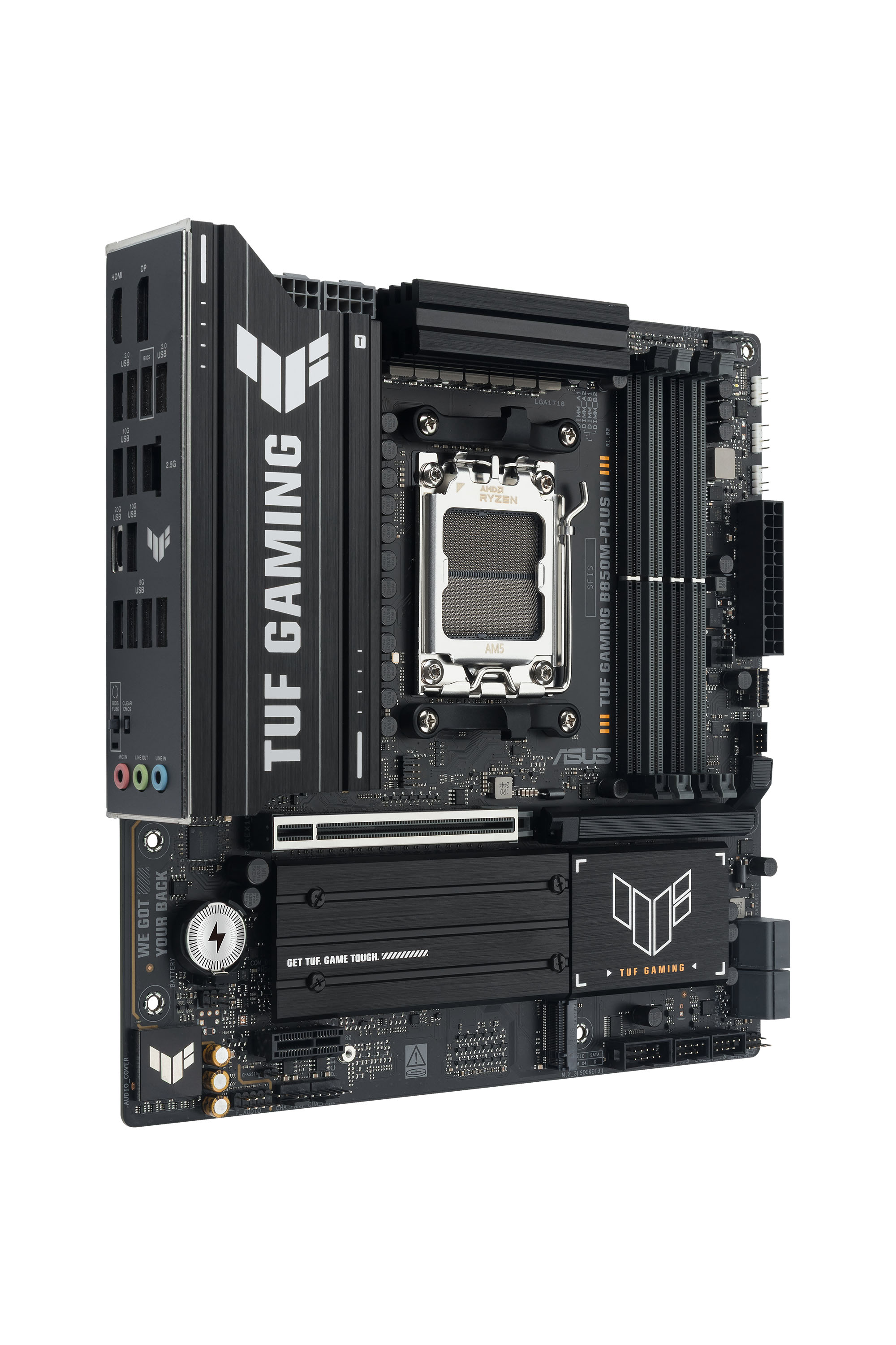 ASUS AMD TUF GAMING B850MPLUS II MicroATX motherboard DDR5 PCIe 50 3xM2 1xHDMI 1xDisplayPort
