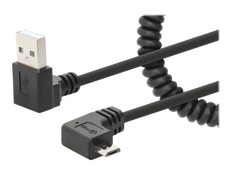 MANHATTAN Spiralkabel USB-A auf Micro-USB Ladekabel Stecker/Stecker 1 m verknotungsfrei Winkelstecker keine Datenübertragung schwarz MANHATTAN Spiralkabel USB-A auf Micro-USB Ladekabel Stecker/Stecker 1 m verknotungsfrei Winkelstecker keine Datenübertragung schwarz