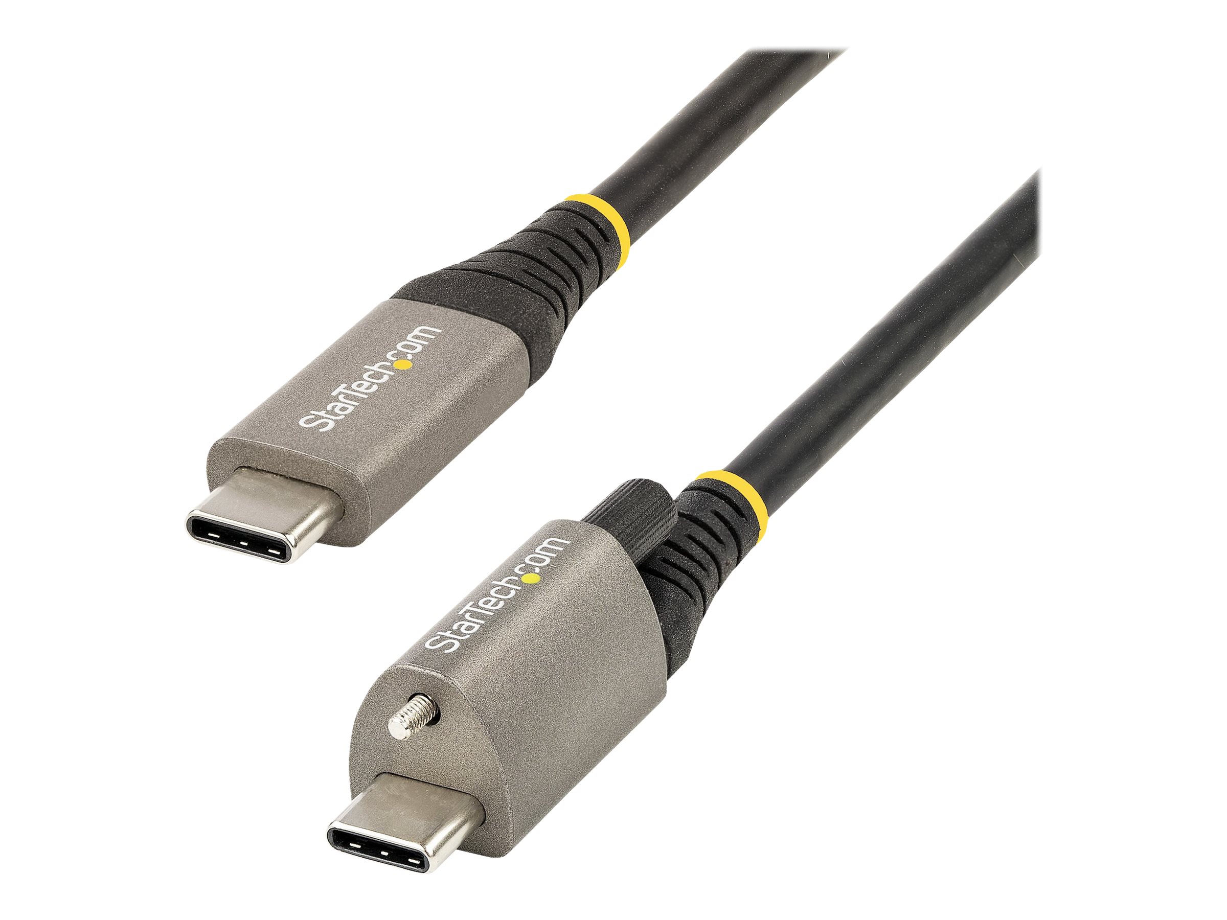 STARTECH.COM 1m USB-C cable with top screw locking 10Gbit/s - USB 3.1/3.2 Gen 2 Type-C cable - 100W 5A PD DP-Alt-Mode
