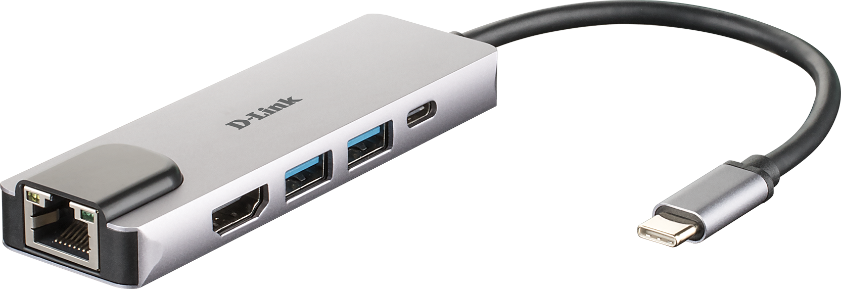 DLINK DUBM520 5In1 USBC Hub 2x SuperSpeed USB 30 1x 4K HDMI 1x USBC mit Ladefunktion bis 60W 1x RJ45