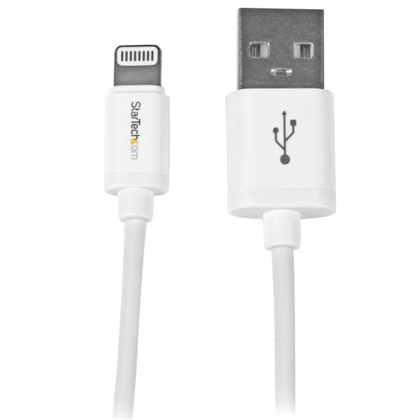 STARTECHCOM 1m 3ft White Apple 8pin Lightning Connector to USB Cable for iPhone iPod iPad