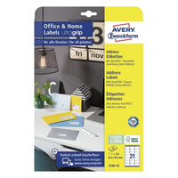 210 AVERY Zweckform Adressetiketten 7160-10 weiss 63,5 x 38,1 mm 210 AVERY Zweckform Adressetiketten 7160-10 weiss 63,5 x 38,1 mm