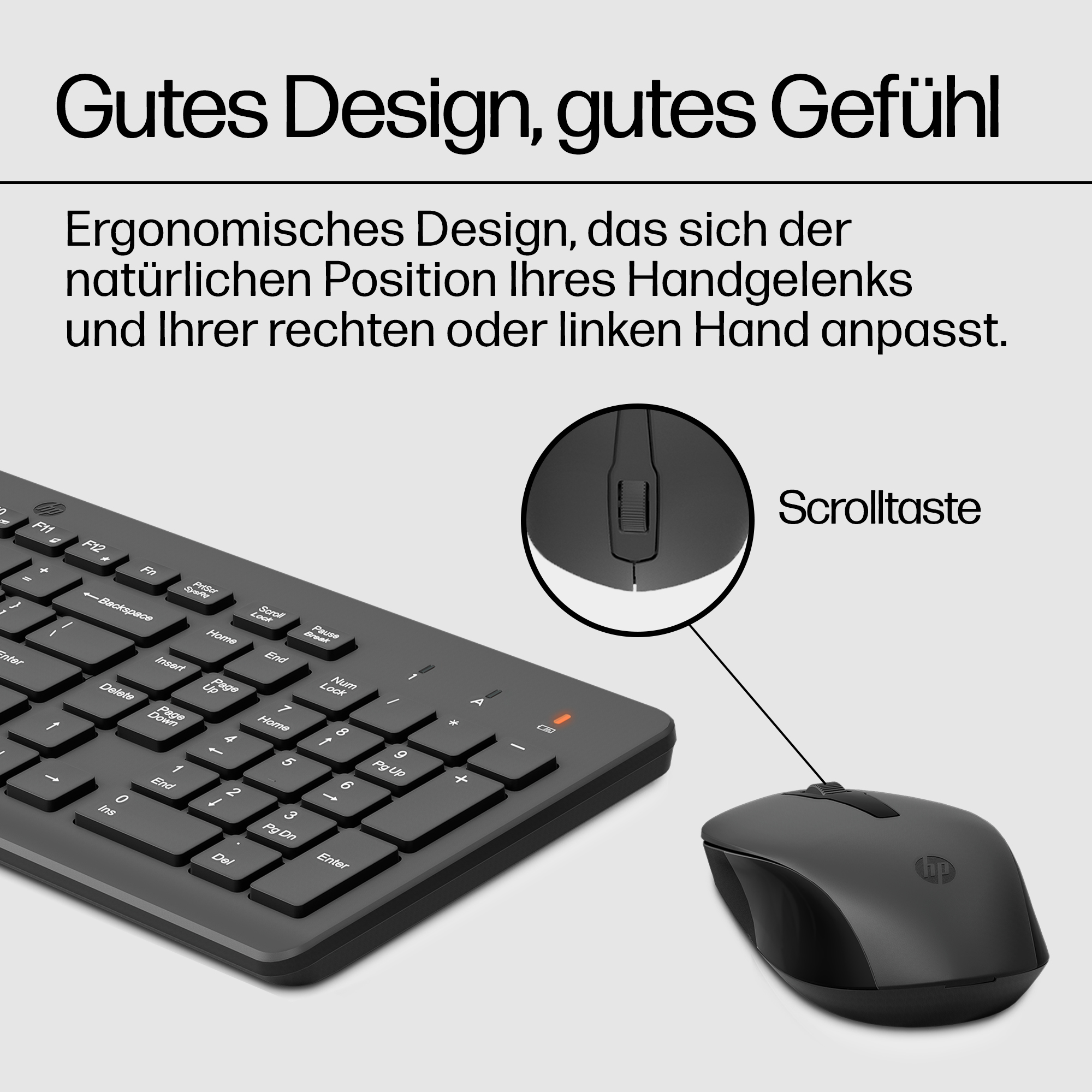 HP 330 Wireless Mouse Keyboard Combination Tastatur und maus set GR P