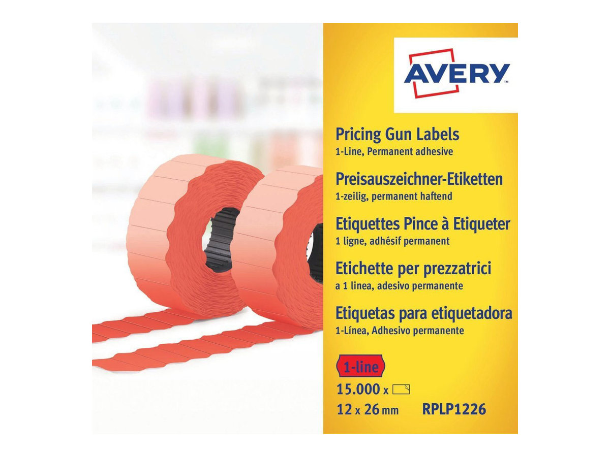 AVERY Zweckform Preisetiketten leuchtrot permanent 26,0 x 12,0 mm, 10 Rollen AVERY Zweckform Preisetiketten leuchtrot permanent 26,0 x 12,0 mm, 10 Rollen
