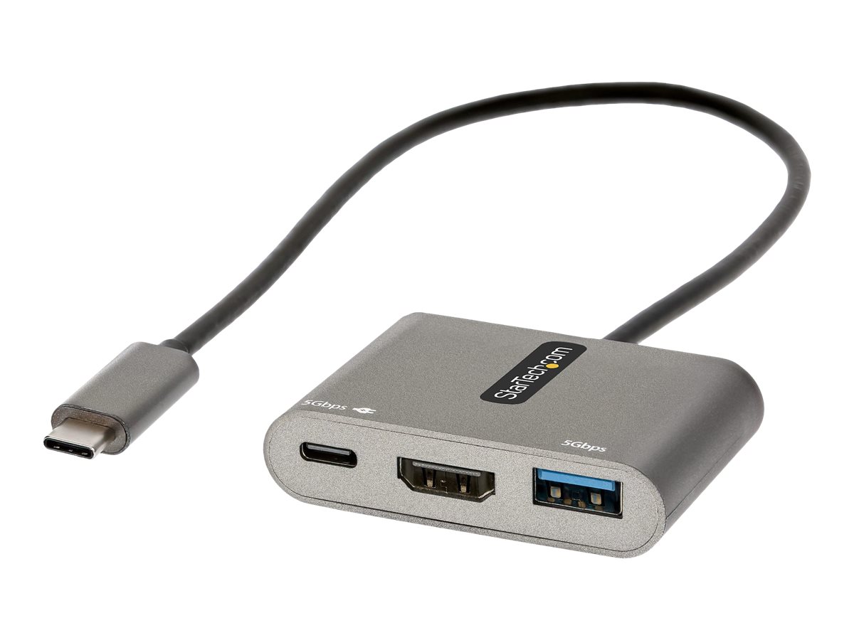 STARTECH.COM USB-C to HDMI Multiport Adapter 4K 100W PD USB 3.0 Hub 5Gbit/s USB-C zu HDMI Dock/Reiseadapter mit Stromversorgu STARTECH.COM USB-C to HDMI Multiport Adapter 4K 100W PD USB 3.0 Hub 5Gbit/s USB-C zu HDMI Dock/Reiseadapter mit Stromversorgu
