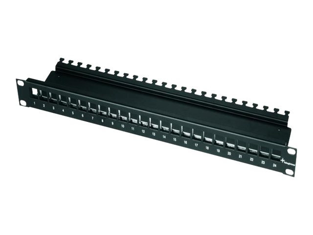 TGT 19 Patchpanel 1HE leer schwarz für 24x AMJ/AMJ-S Module RAL9005
