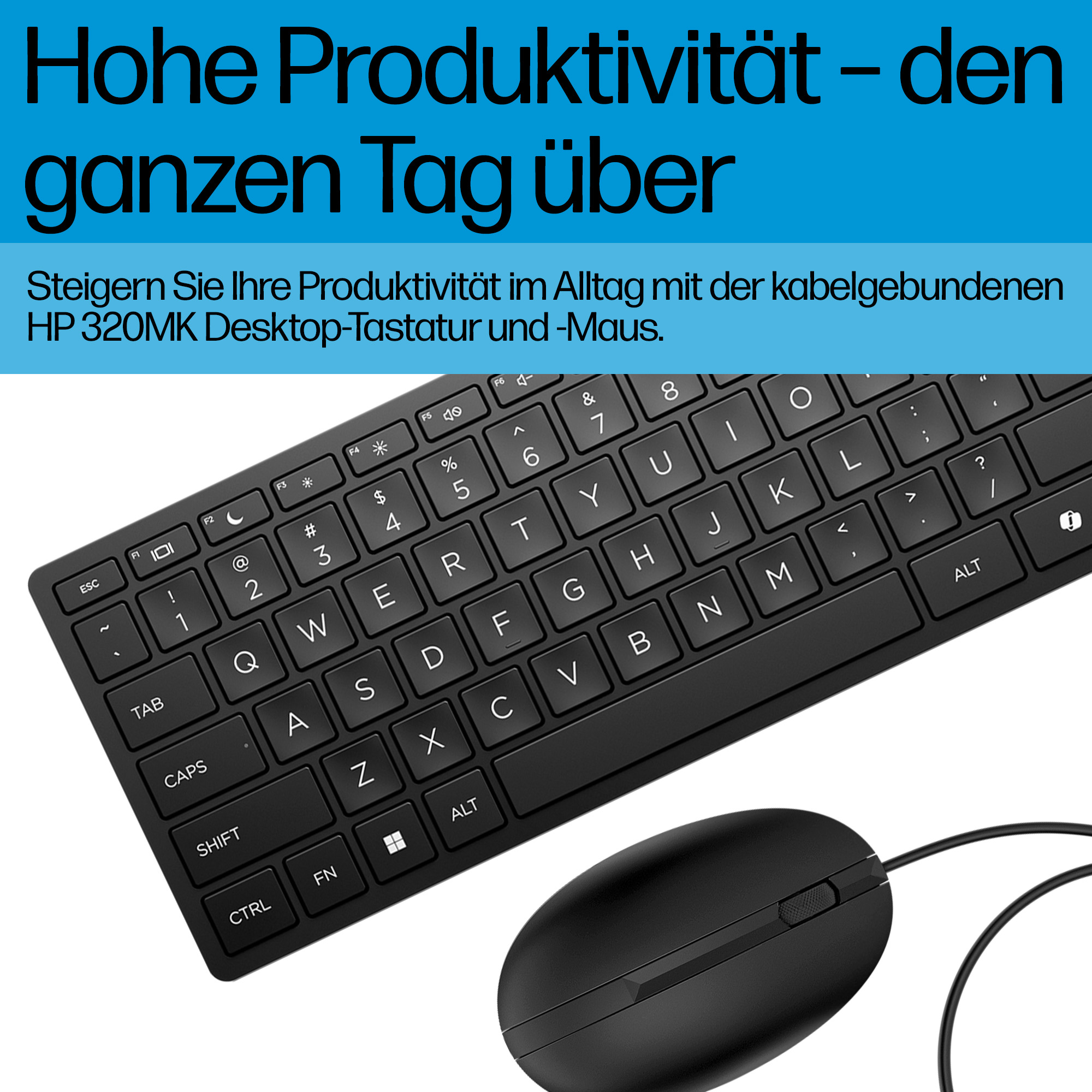 HP 320MK Tastatur Kabelgebunden USB-A Schwarz