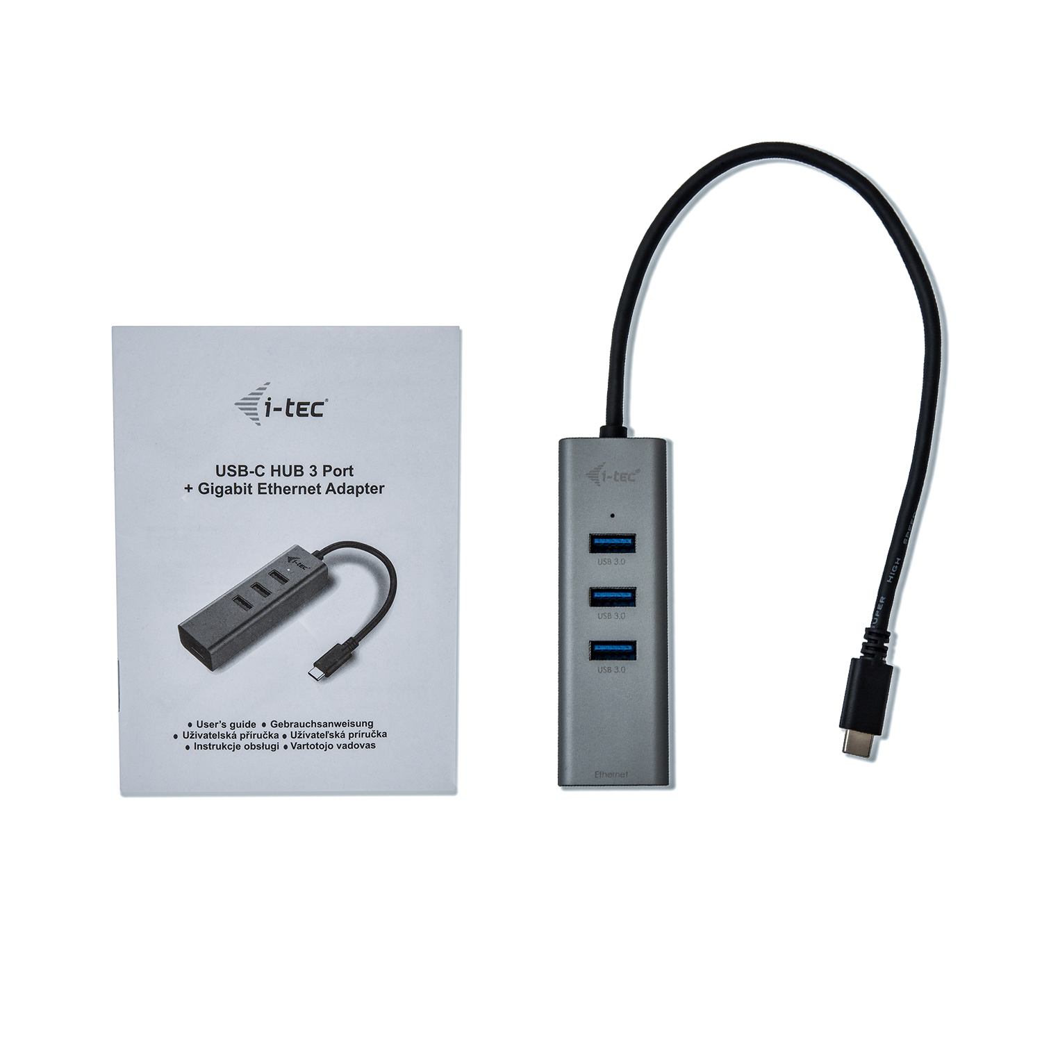 ITEC USBC Metal 3Port HUB mit Gigabit Ethernet Adapter 1x USBC auf RJ45 3x USB 30 Port LEDAnzeige kompatible mit TB 3
