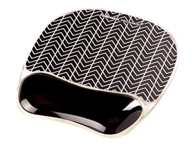 Fellowes Mousepad mit Handgelenkauflage Photo Gel Zick-Zack schwarz, weiss