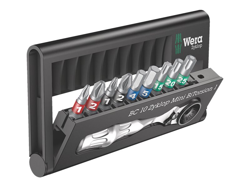 Wera BitCheck 10 Zyklop Mini 1 Knarrenschraubendreher mit BitSatz