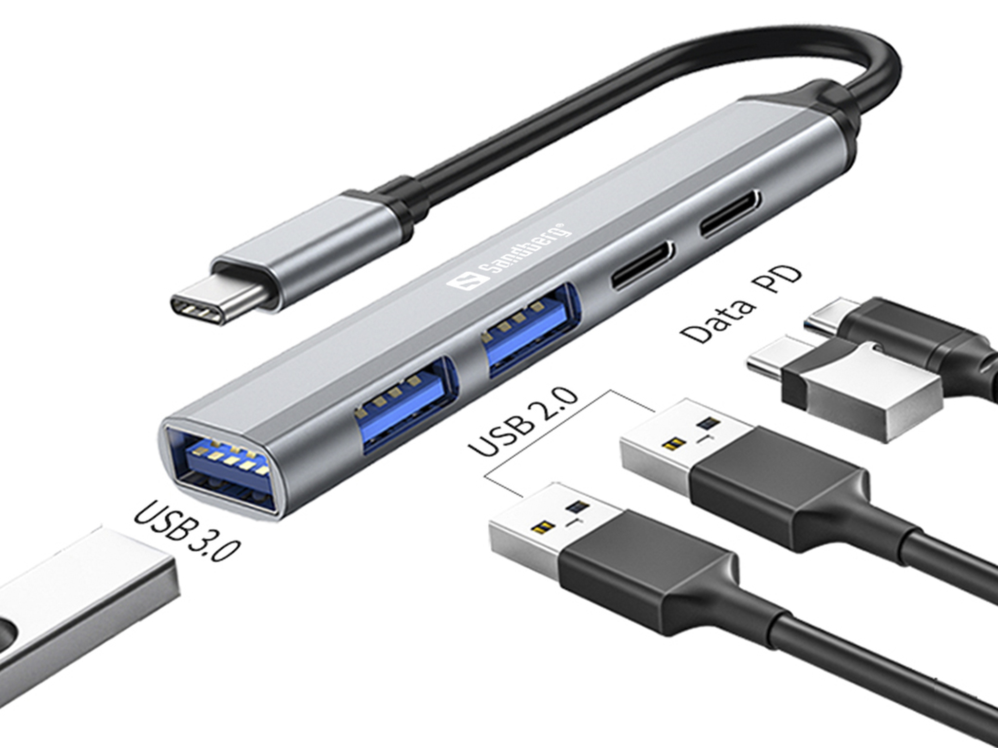 SANDBERG USBC to 3xUSBA2xUSBC SAVER