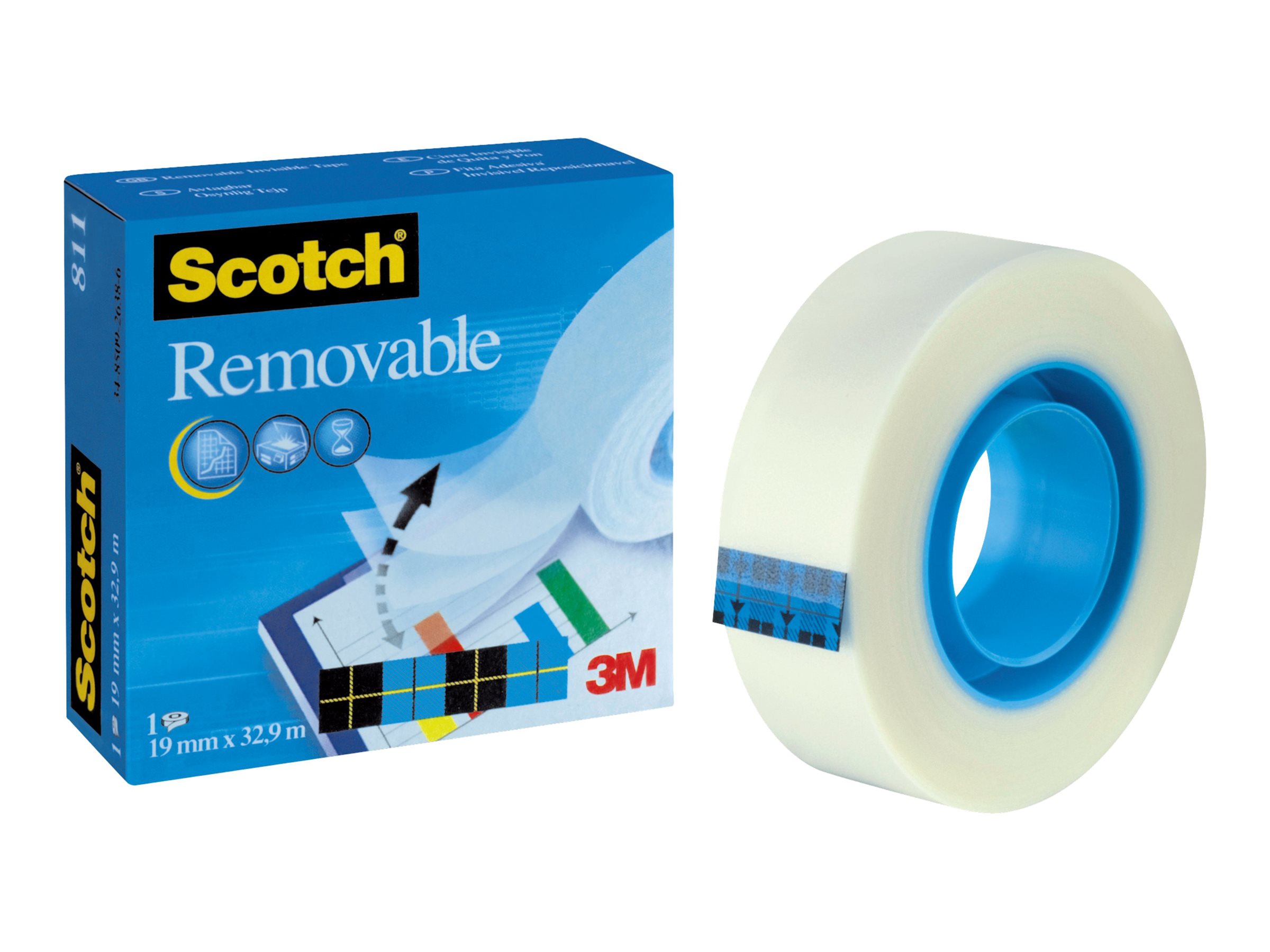 Scotch Removable Klebefilm matt 19,0 mm x 33,0 m 1 Rolle Scotch Removable Klebefilm matt 19,0 mm x 33,0 m 1 Rolle