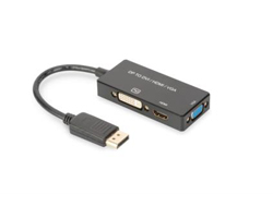 ASSMANN DisplayPort Konverterkabel DP - HDMI+DVI+VGA St-Bu/Bu/Bu 0,2m 3in1 Multi-Media Kabel CE sw gold ASSMANN DisplayPort Konverterkabel DP - HDMI+DVI+VGA St-Bu/Bu/Bu 0,2m 3in1 Multi-Media Kabel CE sw gold