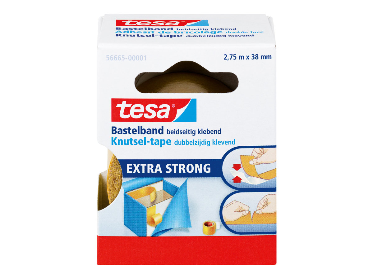 tesa 56665 doppelseitiges Klebeband 38,0 mm x 2,75 m, 1 Rolle